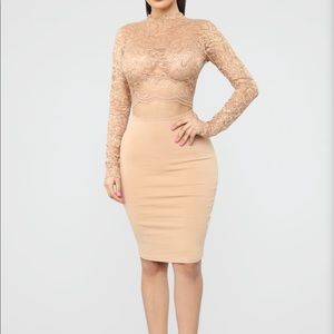Nude midi dress